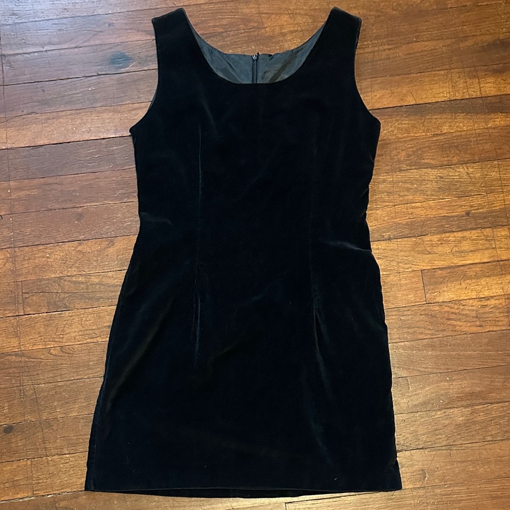 Tracy Evans Vintage 90s Black Velvet Mini Dress